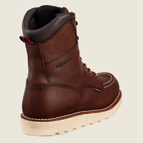 Mens Red Wing Traction Tred - 8-inch Waterproof Toe - Safety Boots Dark Brown - SDP362507